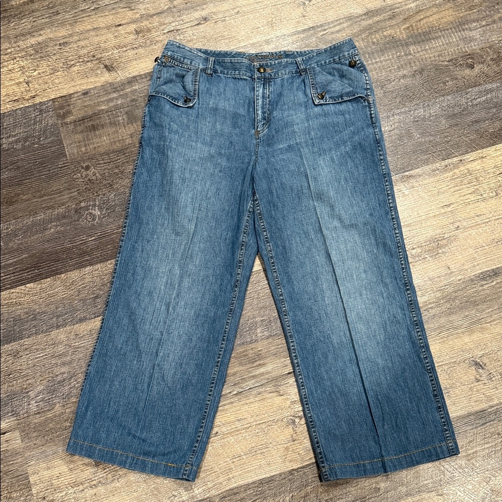 Lauren Ralph Lauren Denim Wide-Leg Jeans Vintage  100% Cotton